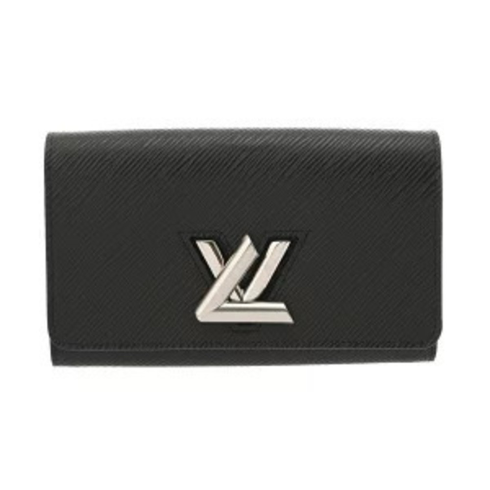 Louis Vuitton Epi Portefeuille Twist Chain Black Leather Wallet